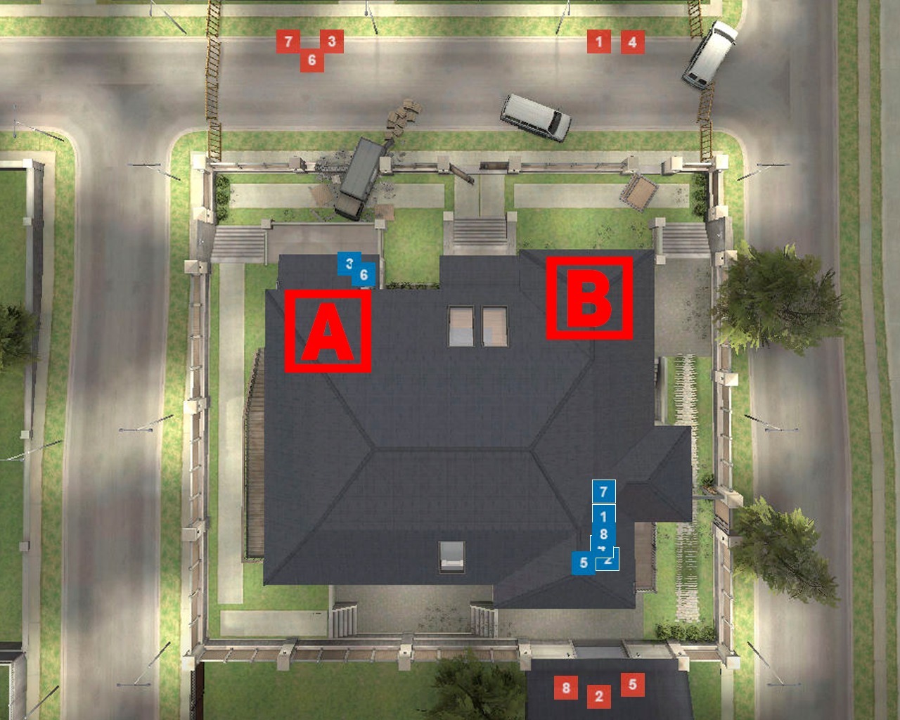Villa - visão geral dos respawns CT e TR